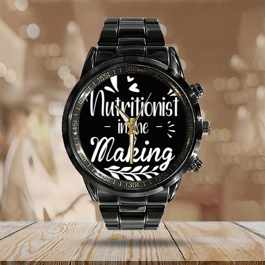 Nutritionist In The Making Registered Medical Calendar Steel Band Watch