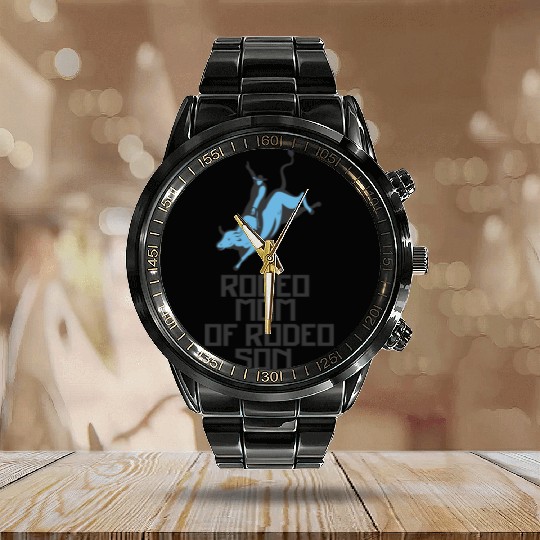 Son Rodeo Mom Passion Is Gift Calendar Steel Band Watch