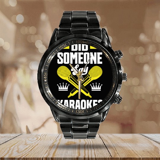 Funny Karaoke Singer Singing Musician Karaoke Gift Calendar Steel Band Watch
