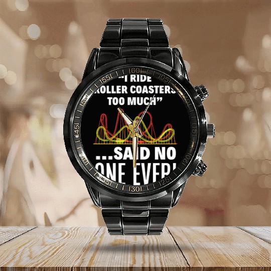 Roller Coaster Fan Calendar Steel Band Watch