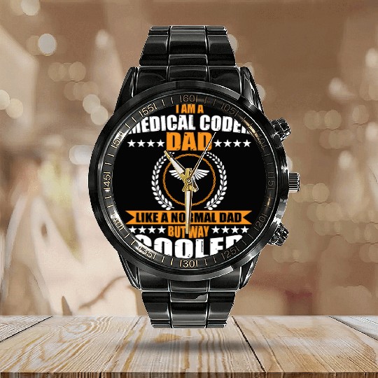 Medical Coder Dad Calendar Steel Band Watch
