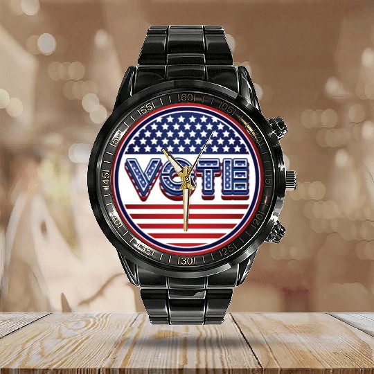 Vote US Election - 2024 Election Calendar Steel Band Watch