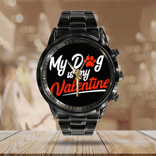 For Dog Fur Mom Dog Dad Lover Owner Cute Calendar Steel Band Watch