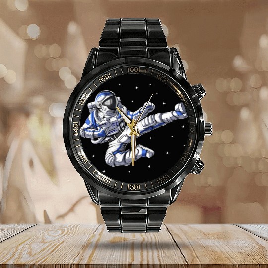 Astronaut Karate Calendar Steel Band Watch