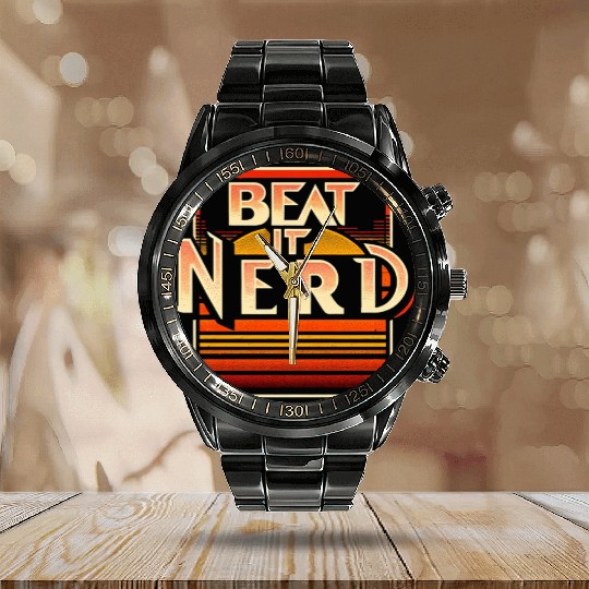 Beat it Nerd 7 Calendar Steel Band Watch
