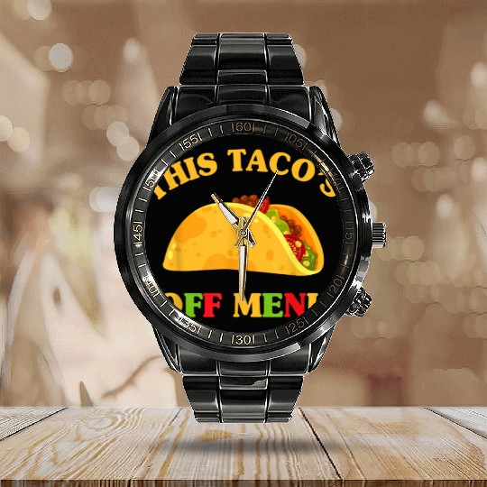 Taco Calendar Steel Band Watch Funny Wedding