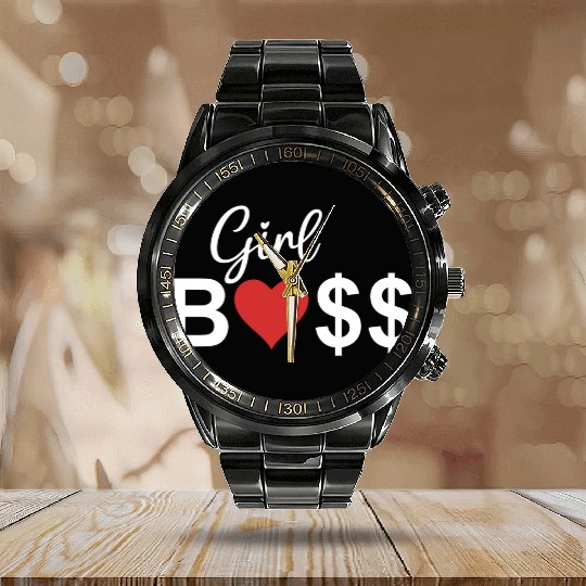 FAMILY GIRL BOSS Calendar Steel Band Watch