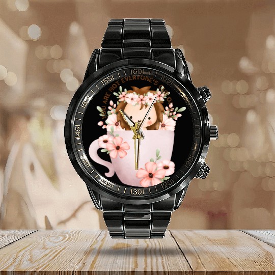 Lion s Cup of Tea Calendar Steel Band Watch