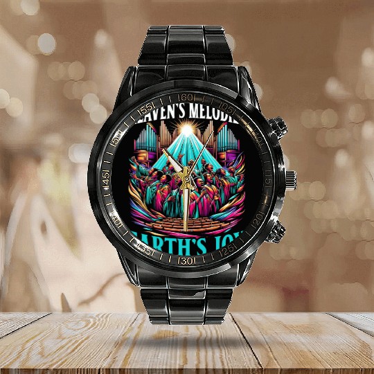 Gospel Music Religious Bible Scripture Christian Calendar Steel Band Watch