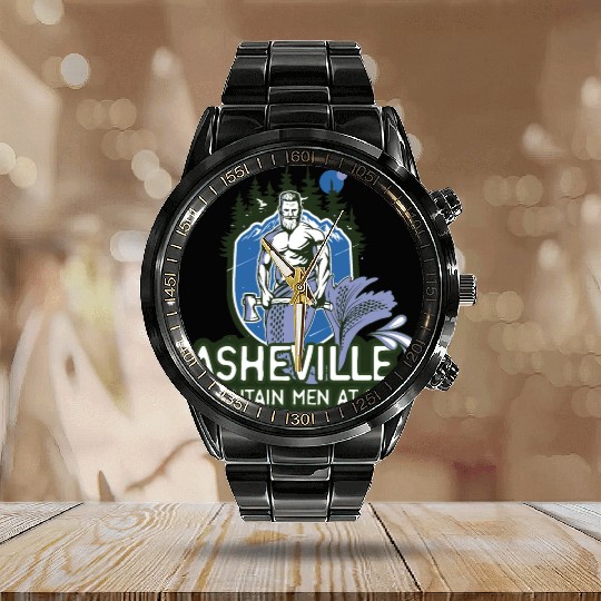 Asheville mountain men at sea Calendar Steel Band Watch