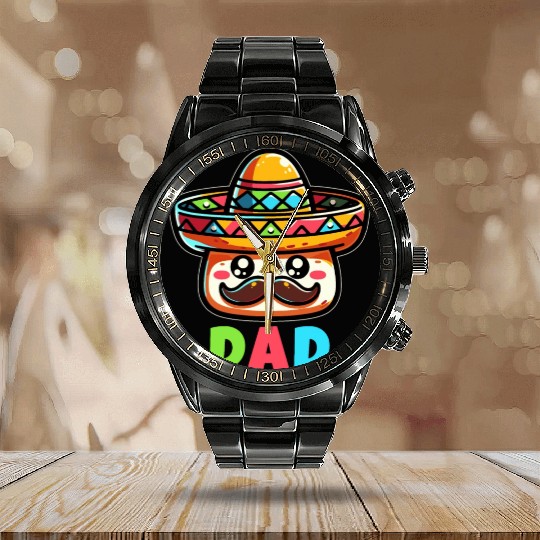 Cinco De Mayo Dad Calendar Steel Band Watch