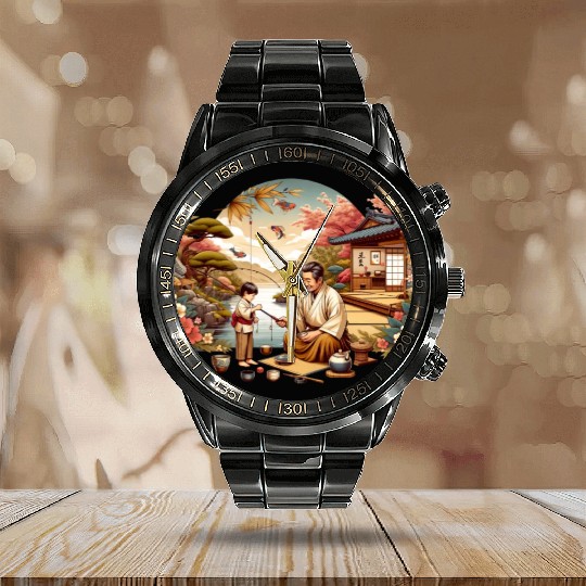 Japanese Themed Father's Day Calendar Steel Band Watch