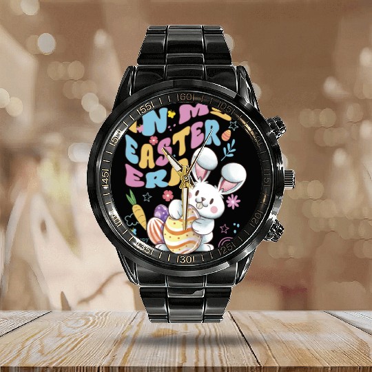 In My Easter ERA - In My Bunny Era Happy Easter Calendar Steel Band Watch