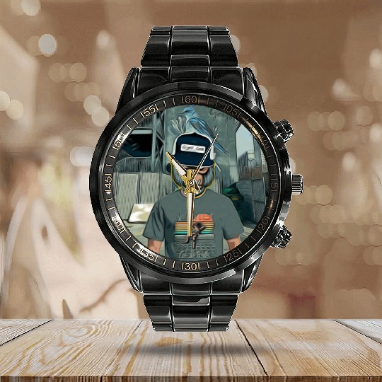 Gangsta Gorilla-Silverback Swanson Gorilla Wear Calendar Steel Band Watch