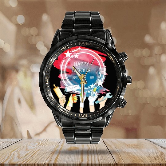 Labor Day Celebration Artwork Calendar Steel Band Watch