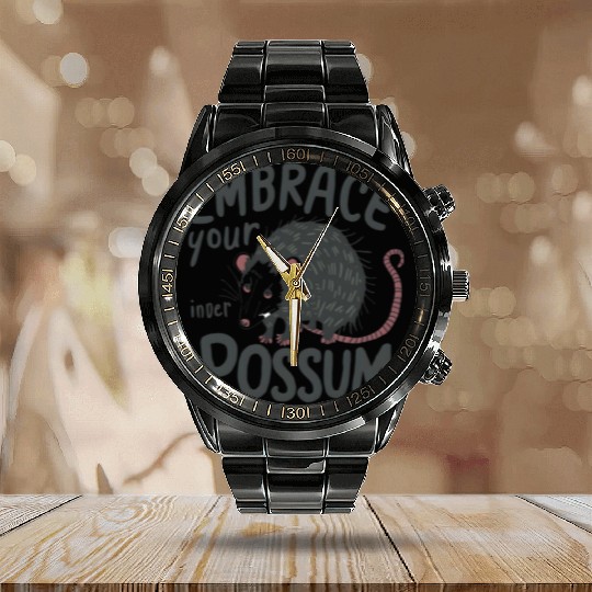 Embrace your inner possum Street Cats Squad Calendar Steel Band Watch