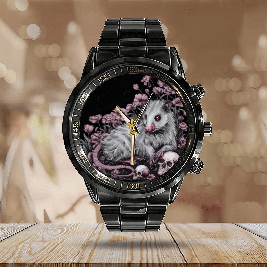 sweet dreams goth possum Street Cats Squad Calendar Steel Band Watch