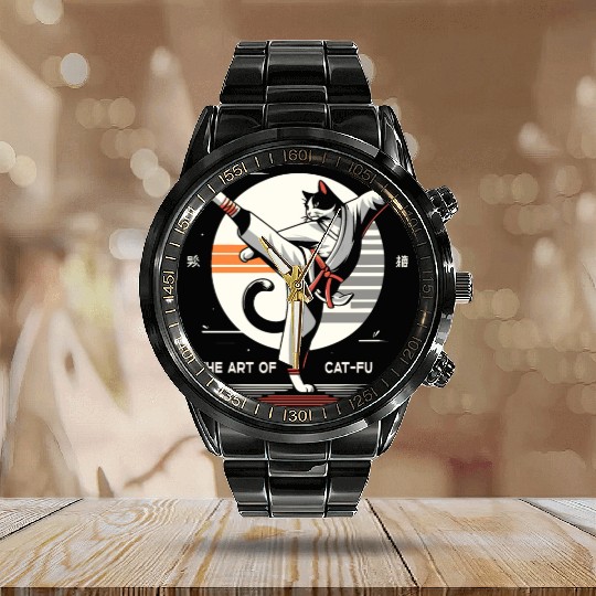 Kung Fu Chinese Kung Fu Asian Kung Fu Self defense Calendar Steel Band Watch
