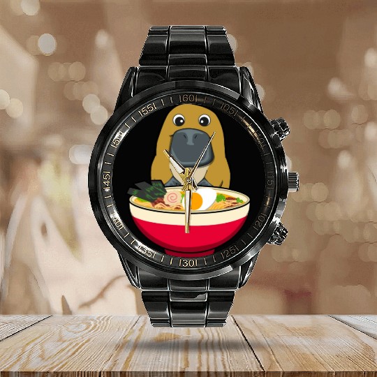 PLATYPUS RAMEN Calendar Steel Band Watch