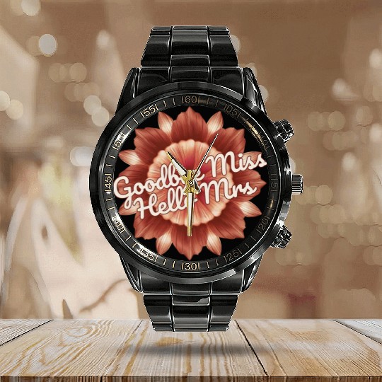 Bride to Be Wedding Bridal Bachelorette Calendar Steel Band Watch