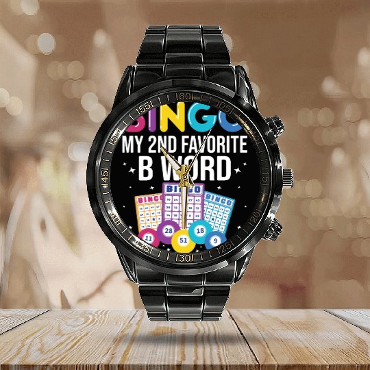 Funny Bingo Player Bingo Gaming Calendar Steel Band Watch