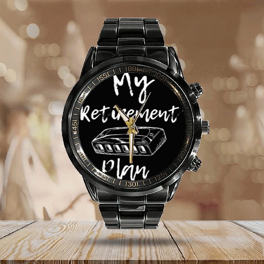 Funny Harmonica Harmonist Musician Retirement Gift Calendar Steel Band Watch