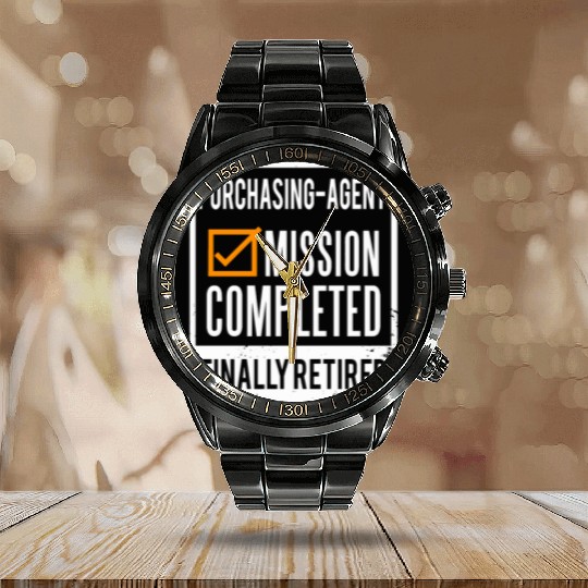 Retirement gift idea Retired Purchasing-Agent Calendar Steel Band Watch