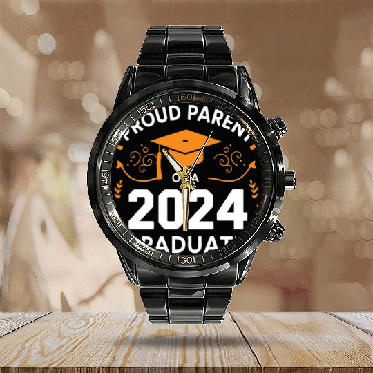 proud parent of a 2024 graduate Calendar Steel Band Watch