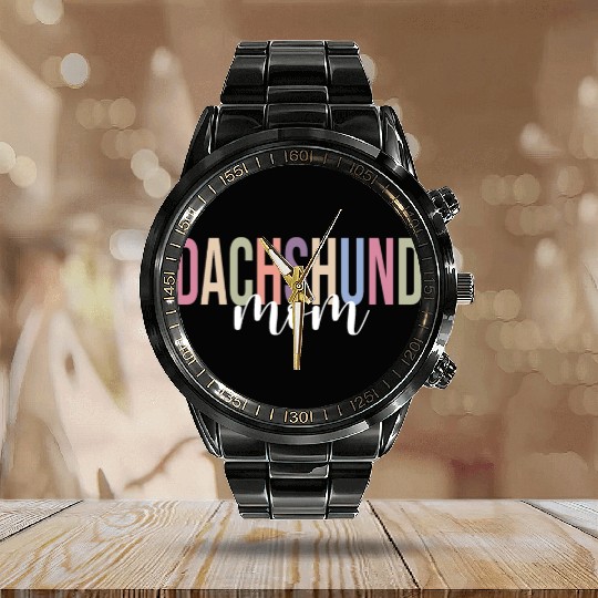 Dog Mom Dog Lover Calendar Steel Band Watch