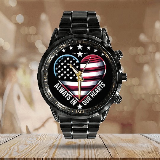 memorial day Always in Our Hearts Calendar Steel Band Watch
