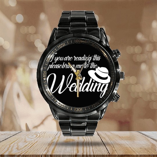 Bride Groomsmen Groom Wedding Calendar Steel Band Watch