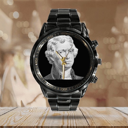 Deal Of The Century AP US History Thomas Jefferson Calendar Steel Band Watch