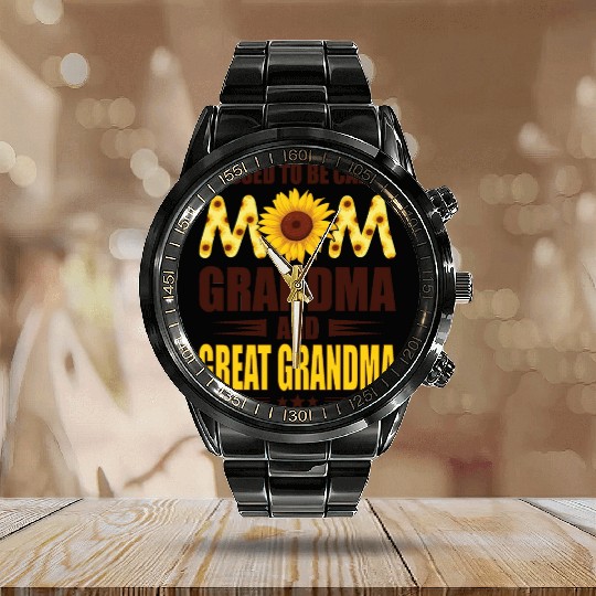 Blessed To Be Called Mom Grandma Great Grandma Calendar Steel Band Watch