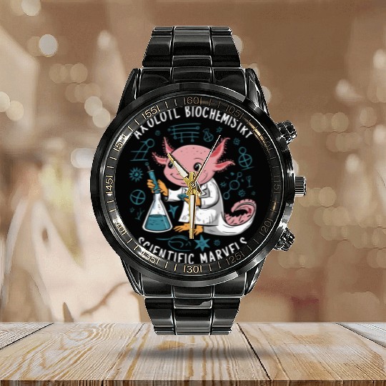 Axolotl Science Teacher Mexican Salamander Calendar Steel Band Watch