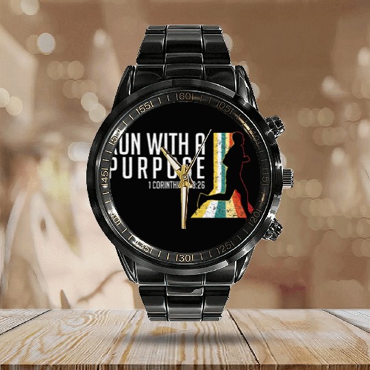 Bible Verse 1 Corinthians 926 Running Fitness Calendar Steel Band Watch