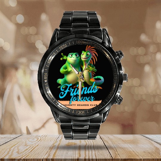 lizard friends Calendar Steel Band Watch