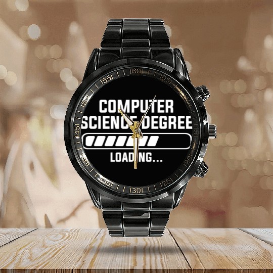 computer science degree Calendar Steel Band Watch