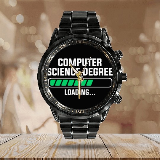 computer science degree Calendar Steel Band Watch