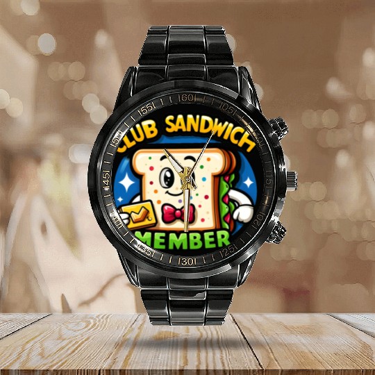 The Club Sandwich Member Calendar Steel Band Watch