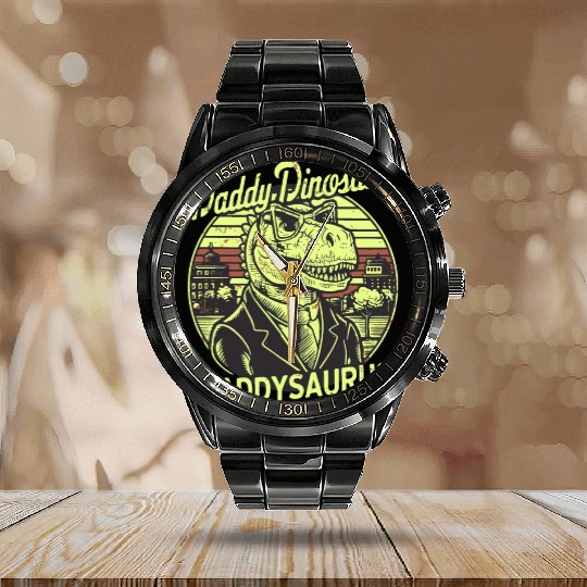 Daddy Dinosaur Daddysauru Supernatural Calendar Steel Band Watch