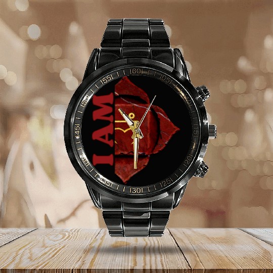 Root Chakra I AM Affirmations Calendar Steel Band Watch