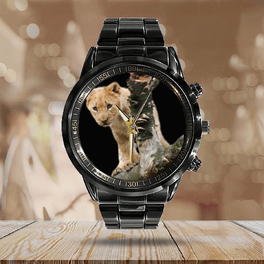 Lion King. Calendar Steel Band Watch
