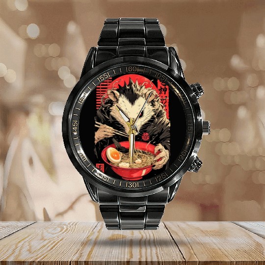 Opossum Ramen Japanese Manga Anime Calendar Steel Band Watch