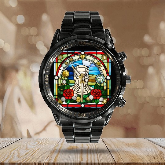 "Operation Sandstorm" church window design Calendar Steel Band Watch