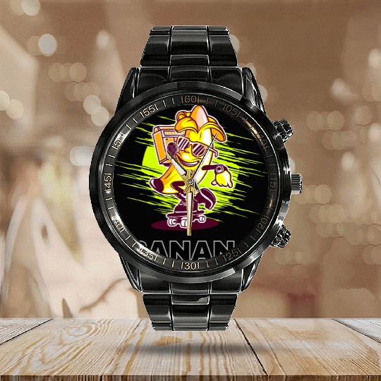 BANANA Calendar Steel Band Watch