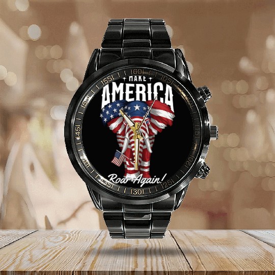 Republican Make America Roar Again Election 2024 Calendar Steel Band Watch