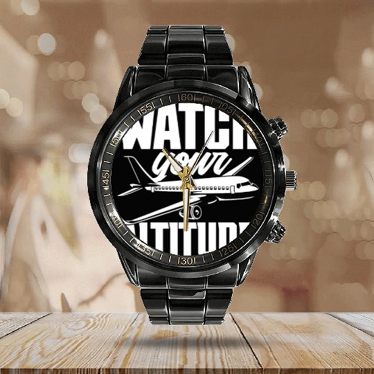 Pilot Pilots Gift Saying Calendar Steel Band Watch