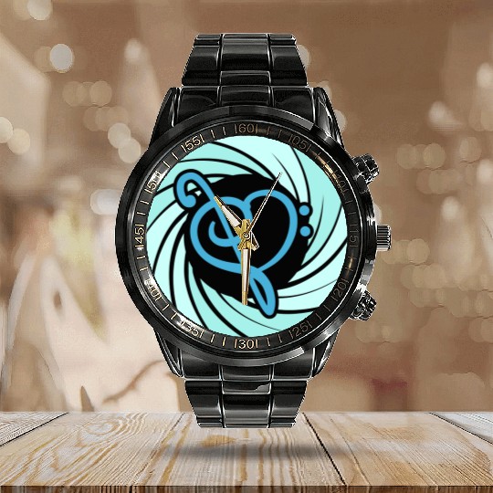 Music Bass Clef Heart Love Note Treble Sound Logo Calendar Steel Band Watch