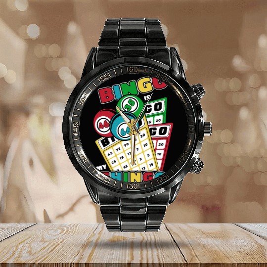 Bingo Is My Thingo Caller Daubers Professional Calendar Steel Band Watch