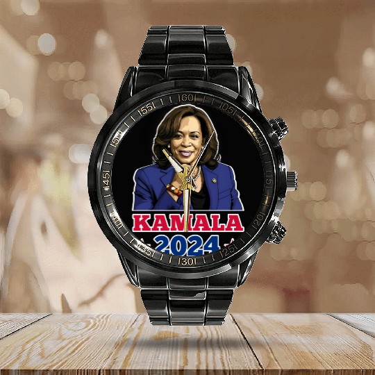 KAMALA 2024, KAMALA HARRIS FOR PRESIDENT Calendar Steel Band Watch